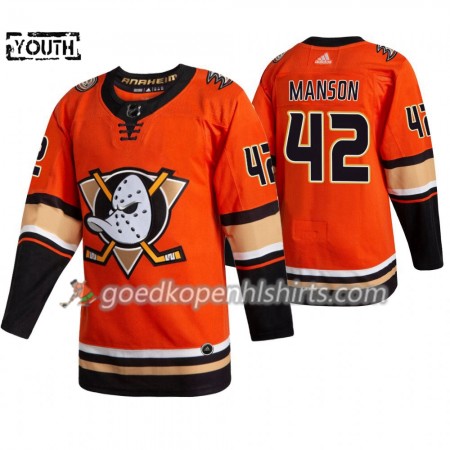 Anaheim Ducks Josh Manson 42 Adidas 2019-2020 Oranje Authentic Shirt - Kinderen